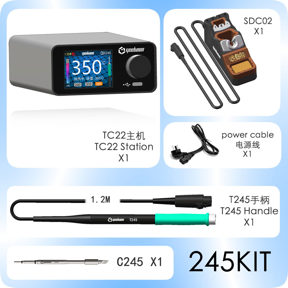 Electronics Repair Kit With Soldering Iron - GEEBOON TC22 Kit stazione di saldatura