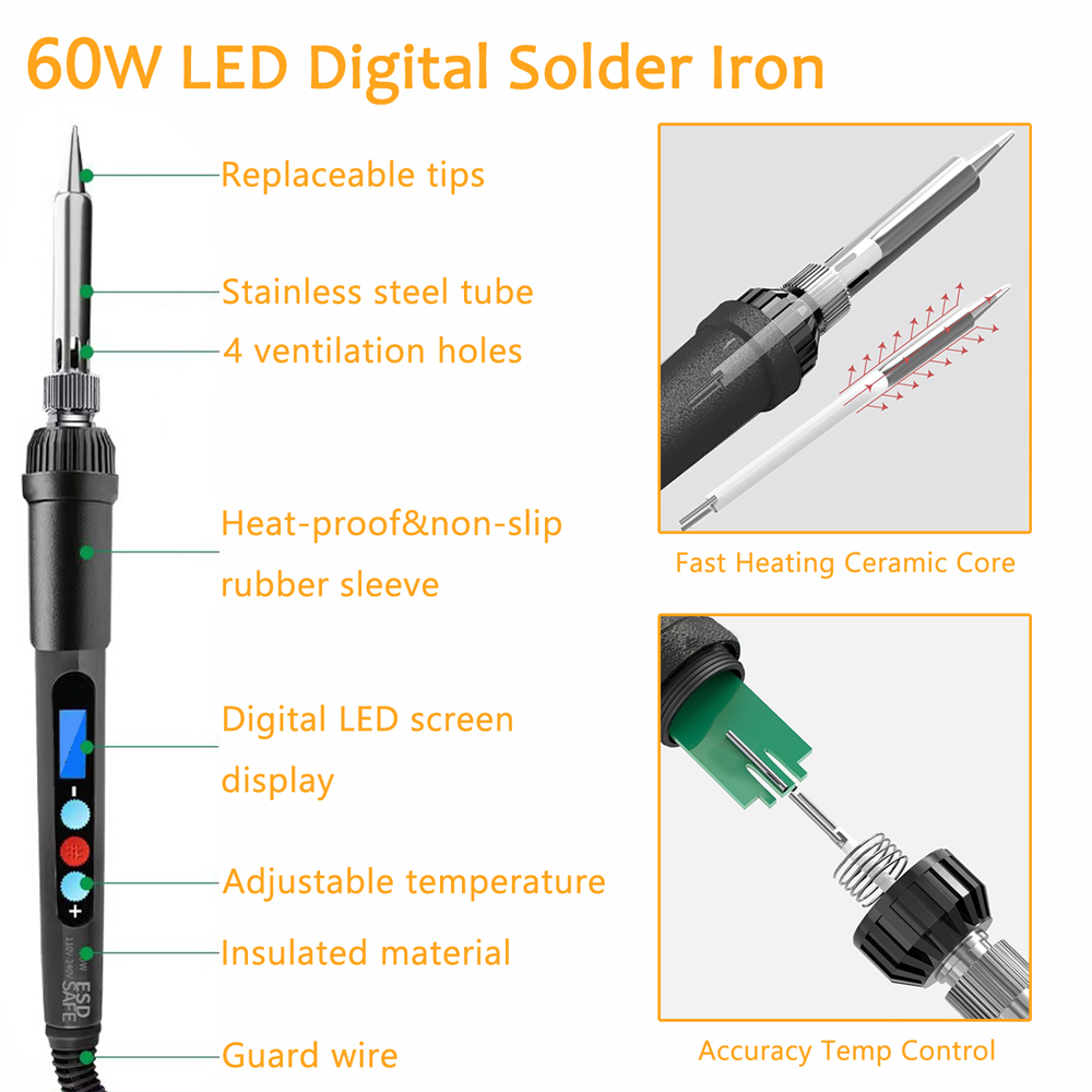 Dado per inserto termico Punta - Electronics Repair Kit With Soldering Iron recensione e prezzo
